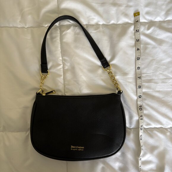 Juicy Couture Los Angeles California Little Black Bag Gold Hardware Shoulder Bag - Picture 9 of 9